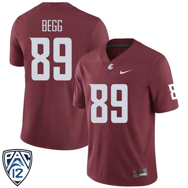 Men #89 Nick Begg Washington State Cougars College Football Jerseys Sale-Crimson